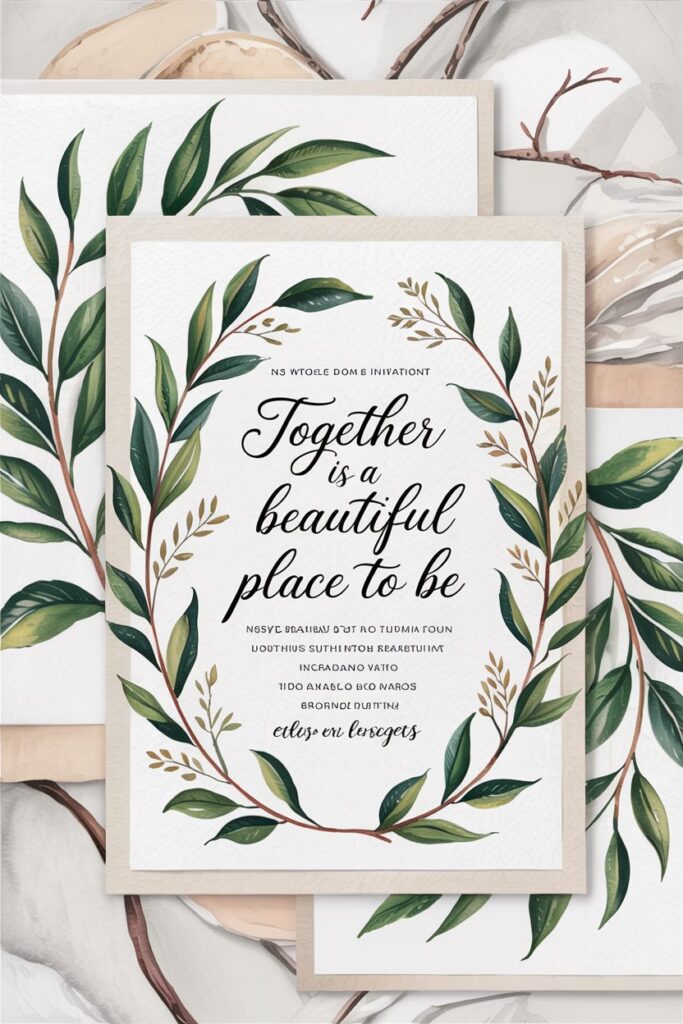 Handmade Calligraphy Nesting Invites