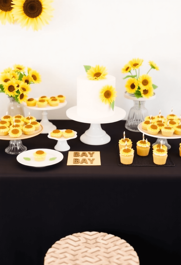 Sunflower Cake & Dessert Table
