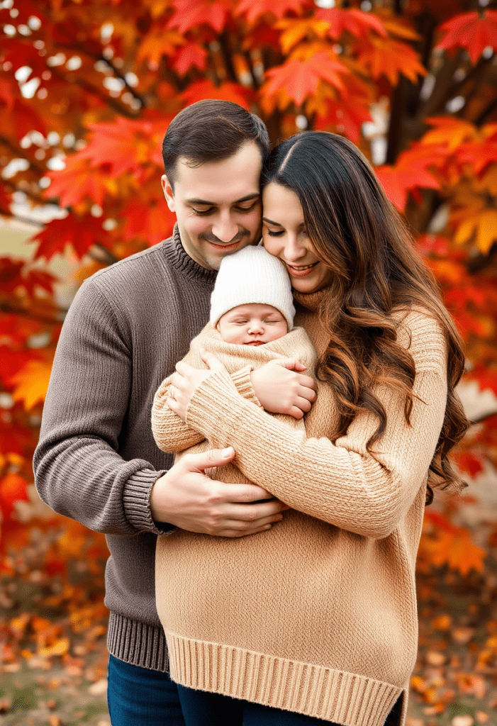 Parent Snuggle Shots in Fall Outfits