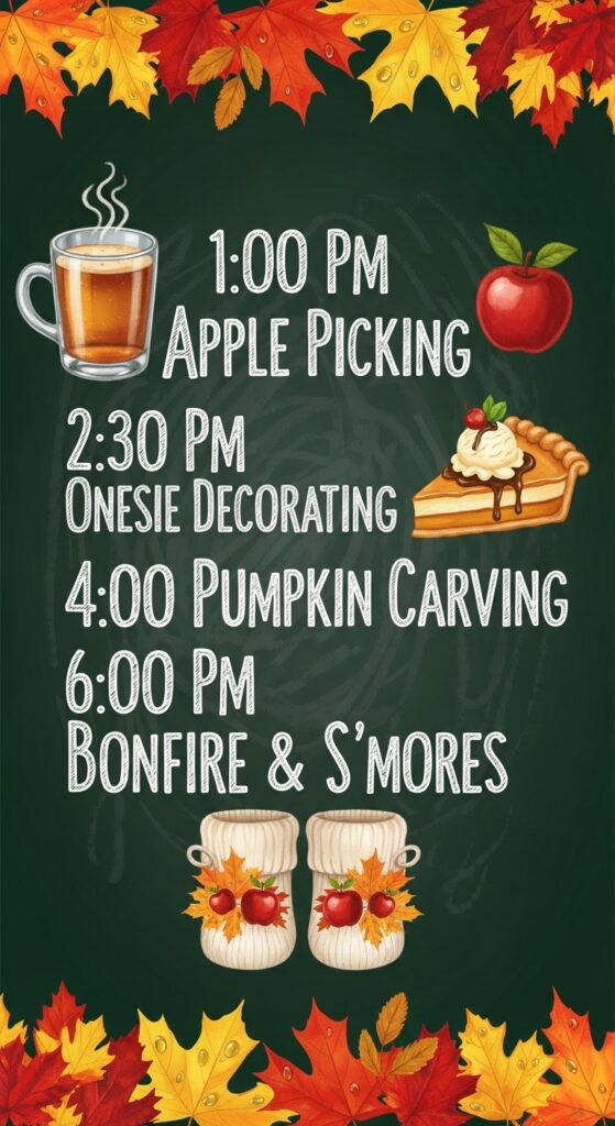 Sample Timeline for a Laid-Back Fall Baby Shower