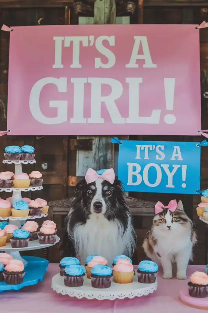 pet gender reveal Cupcakes