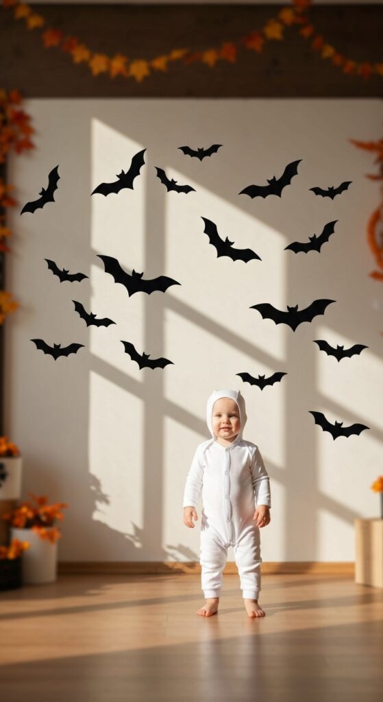Bat Wall & White Onesie