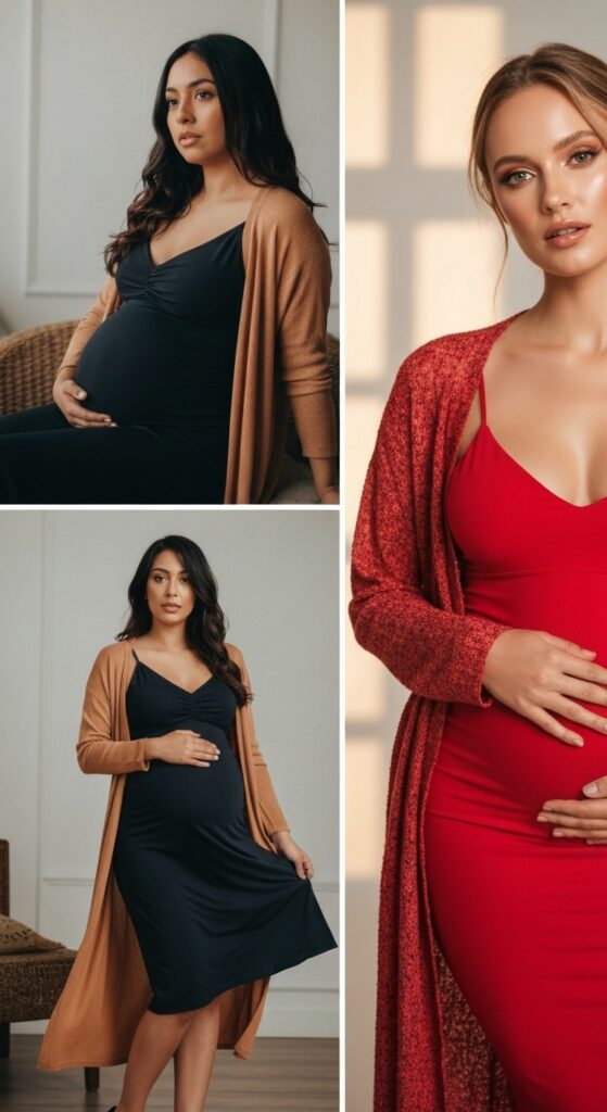 Bodycon Dresses with Long Cardigans