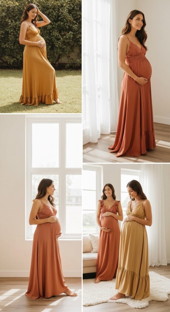Flowy Maxi Dresses in Earthy Tones