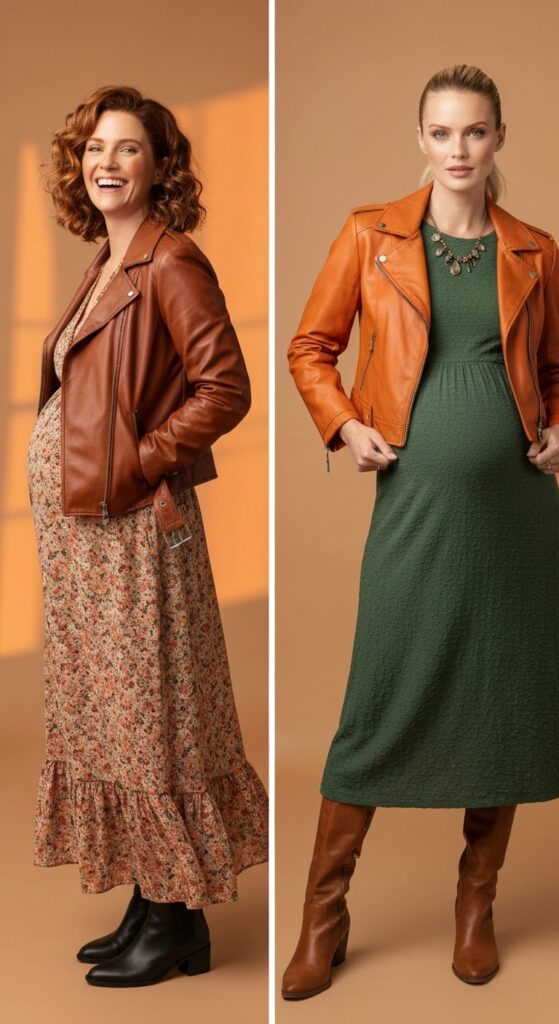 Leather Jackets + Dresses