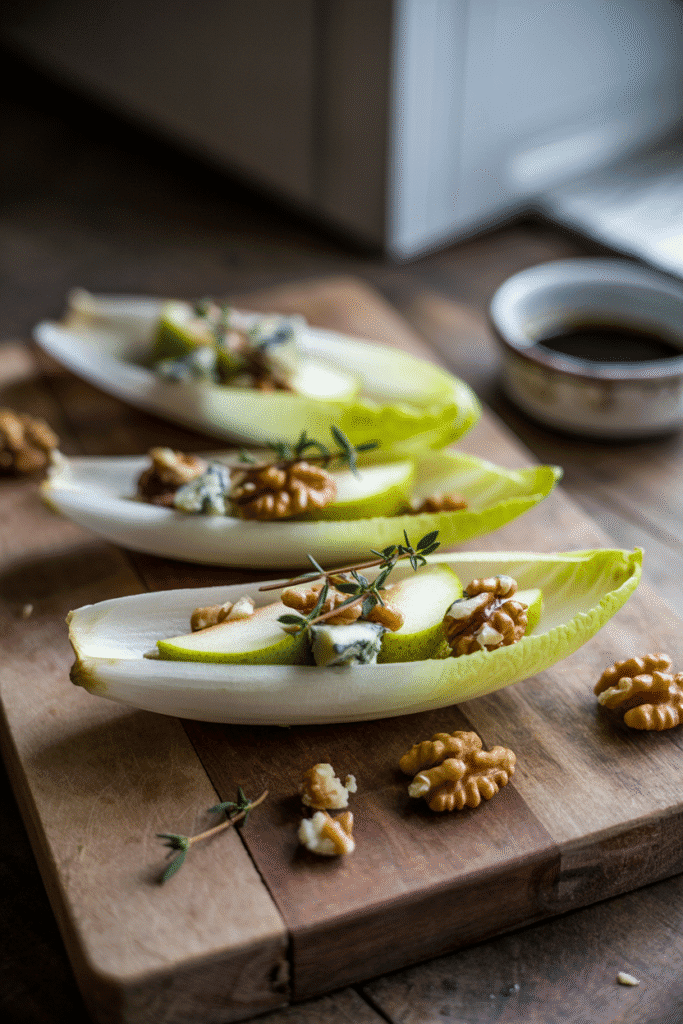 Pear, Blue Cheese & Walnut Endive Boats