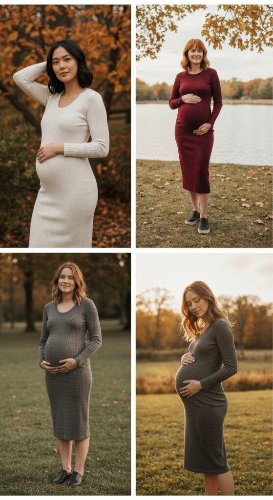 Ribbed Knit Midi Dresses