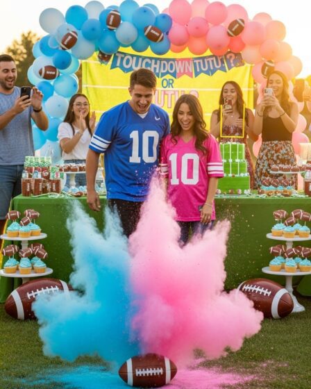 football-themed gender reveal ideas