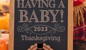 Thanksgiving Chalkboard Pregnancy Announcements