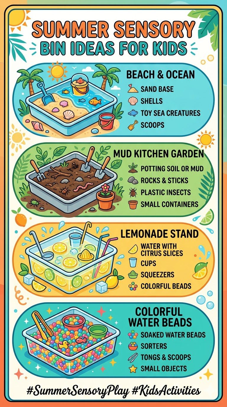 Summer Sensory bin ideas for kids