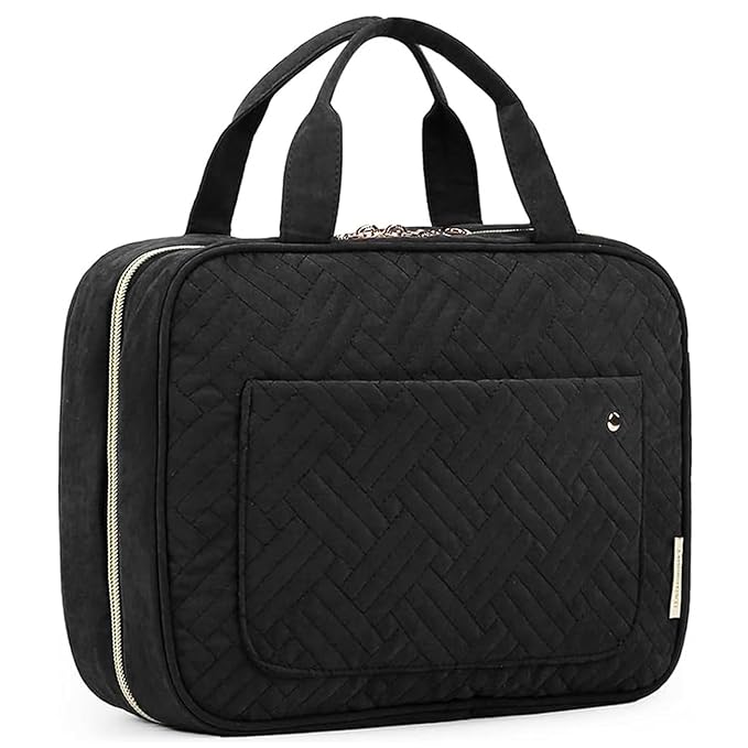 BAGSMART Toiletry Bag Travel Bag with Hanging Hook Black